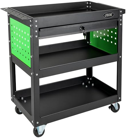 JBM 54499 Carro de Taller con 3 bandejas y cajón con Llave