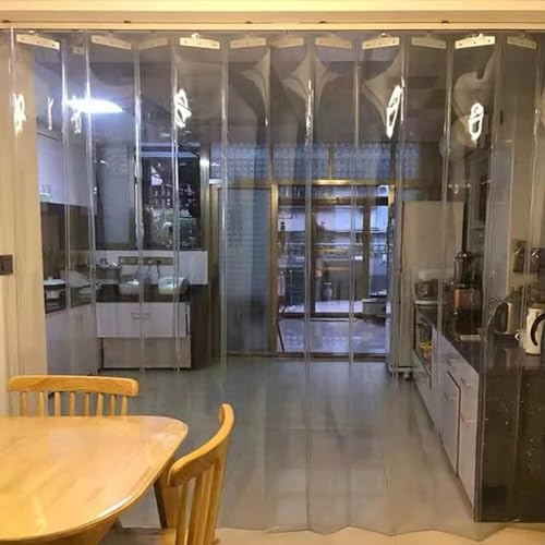 Cortina Transparente para Puerta De Exterior, con Tiras Transparentes para Congelador, Persiana Enrollable Plegable E Impermeable para Almacén Y Patio (1,5 Mm) (1,05 X 2 Metros)