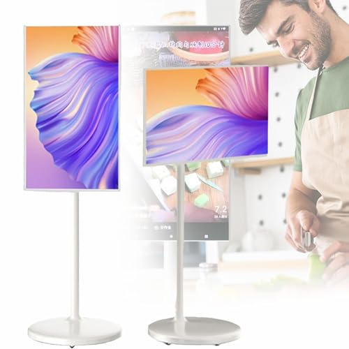 Televisor portátil Inteligente FHD de 21.5 Pulgadas Monitor táctil 1080P Televisor Giratorio para Exteriores Centro de Entretenimiento doméstico Todo en uno(4+64G)