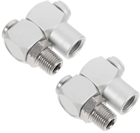 VILLFUL Giunti Pneumatici Rotanti 360° in Metallo, Set da 2 Pezzi Connettori Filettati per Tubi Flessibili, Utensili di Collegamento per Irrigazione e Lavaggio Auto, Accessori Pneumatici