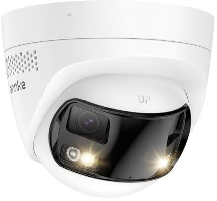 ANNKE FCD600 PoE Security Camera Outdoor with Dual Lens 180° Filed of View, 6MP IP Surveillance Camera Support Color Night Vision, Person/Vehicle Detection, Two-Way Talk, Built-in SD Card Slot