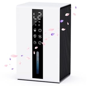 Deumidificatore Casa con 1800ml, Deumidificatore Casa Muffa con Modalità di Umidità Alta e Bassa e Auto (≥50% RH), Spegnimento Automatico e Scongelamento, Timer 6/12/24/36/48H Ore, Luci a 7 Colori
