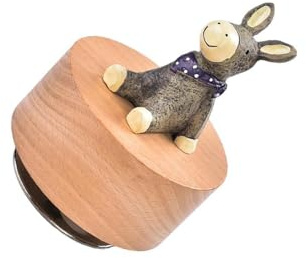 MUXZSIZ Custodia musicale girevole classica con base in legno, forme di animali straordinariamente , affascinante opzione per regali di compleanno e