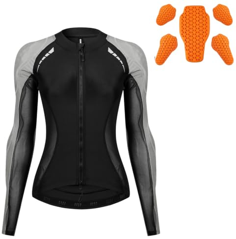 Rhipnide Chaqueta Moto Mujer Ligera con Protecciones CE, Cazadora Verano Transpirable Cuero PU Equipo de Protección Motociclista Scooter Motocross Touring Regalo Mujer Deporte Ciclismo Moto