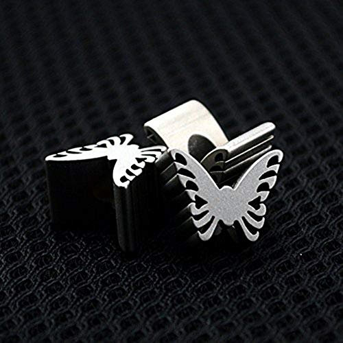 Aibote 1 pieza Aleación de Titanio TC4 Cuchillo Cordón Cuerda de Paracord Colgante Herramienta Multifuncional EDC Gadget de Cuchillos para Acampar al Aire Libre (Mariposa Plateada)