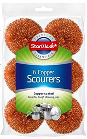 starwash Copper Coated Scourers Cleaning Scrubbing Pots Pan Grill Heavy Duty 6pcs