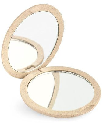 Beter - Specchietto da borsetta, Ingrandimento x4, Specchietto borsa, Realizzato con fibre di grano, Specchio doppio in fibra naturale, Perfetto da portare in borsa e in viaggio, Specchietto donna