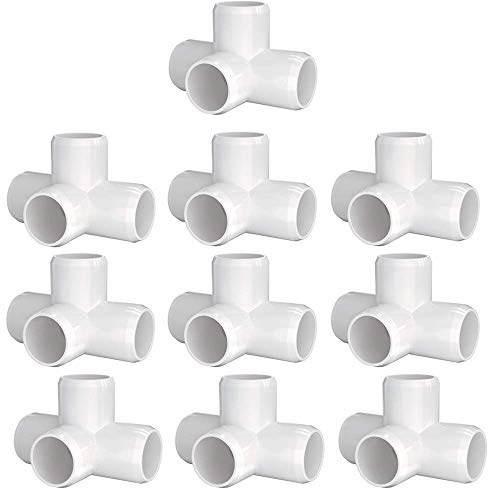 ‌letsFix 4 Way PVC Fittings 3/4 Inch (10-Pack), Furniture-Grade, Heavy-Duty Pipe Connectors for Plumbing, DIY Projects, and Home Furniture Assembly, Compatible with 3/4 Schedule 40 PVC Pipes‌