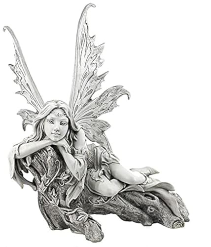 Design Toscano CL6857 Gartenfigur Pause to Ponder Fee, antikes Stein-Finish