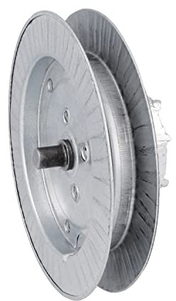 Amig - Puleggia a disco metallico in acciaio zincato per alberi avvolgibili, per nastri da 22 mm, tubi da 57 mm e albero arricciato Ø61 mm, diametro Ø180 mm, argento