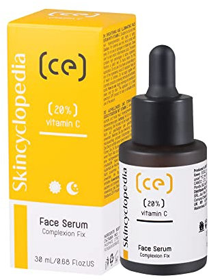 Skincyclopedia 20% Vitamin C Serum with Hyaluronic Acid - Spot Treatment for Acne Prone, Dry and Oily Skin - Illuminating Face Moisturiser for Men and Women,30ml