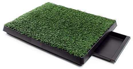 Fudajo Welpen Hundetoilette mit Gras 63x51cm – Hundeklo mit Kunstrasen als Trainingsunterlage für Welpen und Hunde