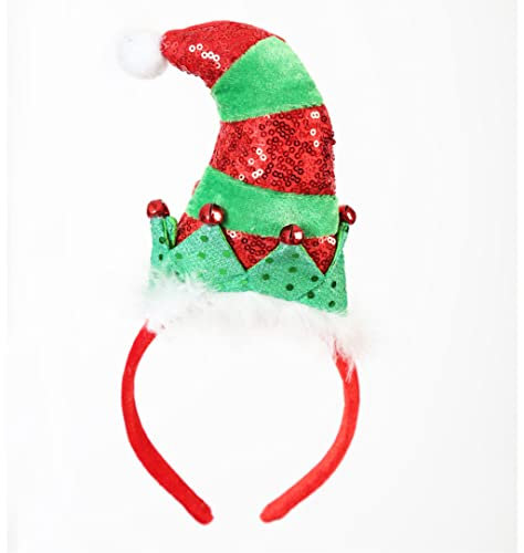 KarnevalsTeufel Haarreif Weihnachtself Federn Glöckchen Nikolaus Weihnachten Accessoire Santas Helfer Advent Heilig Abend