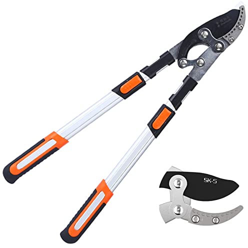 Coupe-Branches 70-95.5Cm, Coupe-Branches Télescopiques, Cisaille À Enclume pour Jardinage, Coupe Branches Les Plus Epaisses 5CM, Ciseaux À Branches Tondeuse À Gazon