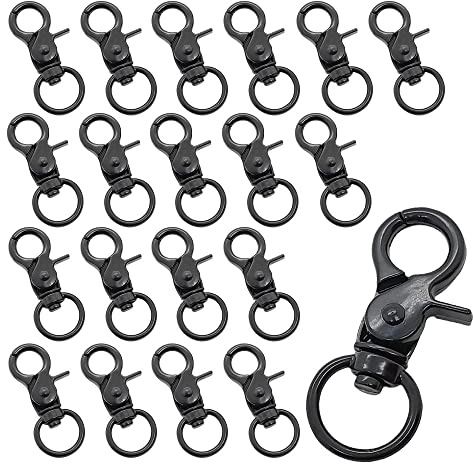 Hazrcvr Scherenkarabiner 10 Stücke Wirbelkarabiner Karabiner Schlüsselanhänger Schnapphaken Karabinerhaken mit Drehgelenk Klein Wirbel Schnappkarabiner Karabiner mit Drehgelenk