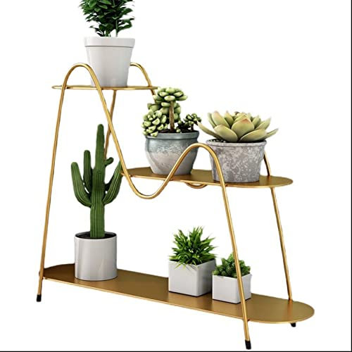 URBERY Supporto per Fiori in Ferro Battuto Scaffale Porta-Fiori Metallo,Portaoggetti Moon Basket,Balcone Fioriera Scaffale Esterno Giardino Verticale Porta Piante Decorativa (A 65cmx25cmx65cm)