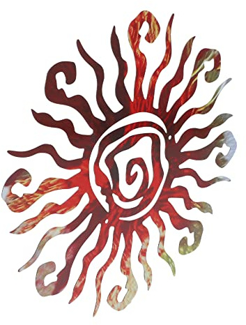 Artibetter 1stk Sonne Handwerk Eisen Gartenfiguren Sonne Wandtattoo Metall Wandbehang Metallschild Wandhänger Deko Mond Wandbild Willkommen Wandschild 3D Dekorationen Anhänger