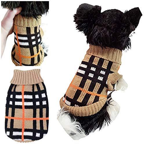 Chihuahua Clothes Puppy Plaid Dog Coat Knit Jumper Cosy Tiny Toy Teacup Sized Smaller Breeds XXXS XXS XS (Tartan, XXXS)