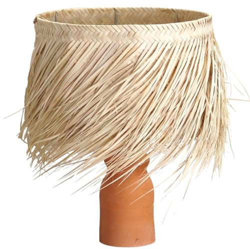 Bohome Living - Abat-jour lampe sur pied, Abat jour naturel, Fait main (Ø50 x H30cm)