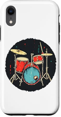 Kit de Batterie Dessin Tambours Cymbales Coque pour iPhone XR
