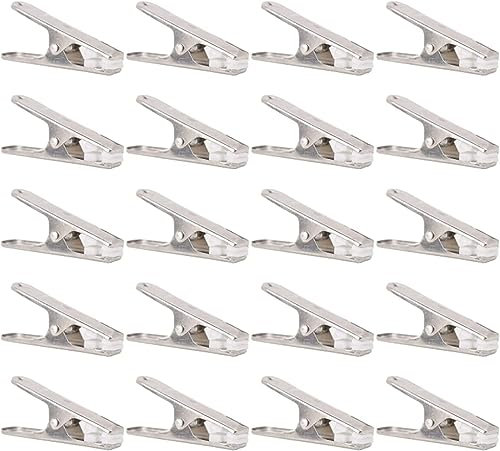 Pinces à serviettes, pinces à serviettes, pinces à linge en acier inoxydable, 20 pièces pinces métalliques utilitaires épingles à linge en acier inoxydable pinces à linge pinces à sous-vêtements compa