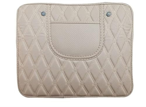 YSNFDN 2 Stück Auto Rücksitz Anti Kick Pad für VW Taos Jetta GLI GTI Tiguan Limlted, Wasserdicht Leder Rückenlehne Anti-Kick Pads Autositz RüCkenschutz, Anti Kick Autositzschutz,C Beige