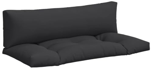 vidaXL Palettenkissen 2-TLG. Schwarz Stoff