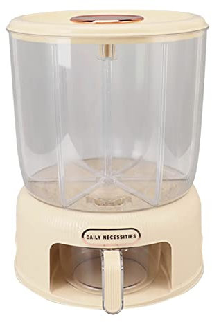 Sunicon Grain Dispenser, Multi Grids Large Capacity Food Grade Material Rice Bucket 360° Rotating One Click Rice Output (Sunicon7ZhiiSL-14)