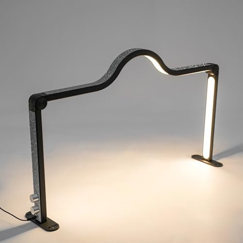 VonVVer Kosmetiklampe für Wimpern 48W - Einstellbares Licht 3-6000K Dimmbar Schreibtischlampe Halbmond-Desktop-LED-Licht für Schönheit Halbmondlampe, Halbmondlicht für Wimpern (Schwarz)