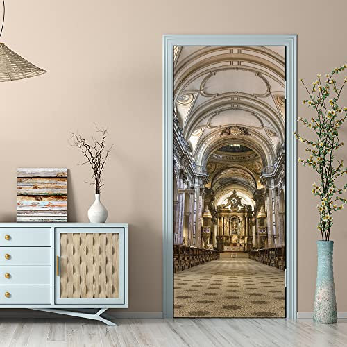 3D Türtapete Türaufkleber Selbstklebend 80x200 Türfolie Poster Fototapete Türbilder Türtattoos Wasserdichte Tür Stickers für Kinderzimmer Wohnzimmer Badezimmer Palast
