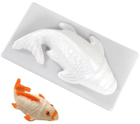 Koi-Fisch-Kuchenform – 3D- -Form, Fischform, Silikon-Fisch-Design, Backform, Reiskuchen, Dessert-Aufsatz, antihaftbeschichtet, handgefertigte Backform, kreative -Zucker-Bastelform für