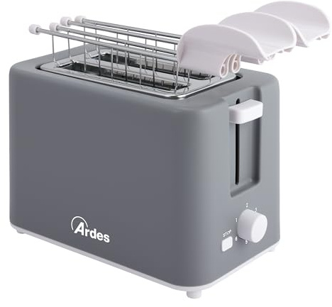 ARDES - Grille-pain ARTOAST05 TOSTO CUBE avec pince pour toasts garnis - Minuterie pour 6 toasts - Fonction d'annulation