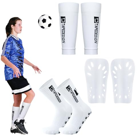 Schienbeinschoner Fußball Set, Fussball Socken rutschfeste, Kinder Schienbeinschoner Fussball, Fußball Socken, Fußball Sleeve Tubes Stutzen Tube, für Jungen Mädchen, Bietet Dämpfung und Schutz