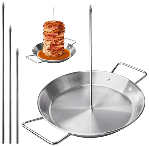 Spiedino Verticale Per Barbecue, Supporto Per Spiedini Verticali, Spiedino Verticale Con Forchette Di Pollo Rimovibili Per Barbecue, Spiedo Di Carne In Acciaio Inox Adatto Per Bistecca,8,10,12 Pollici