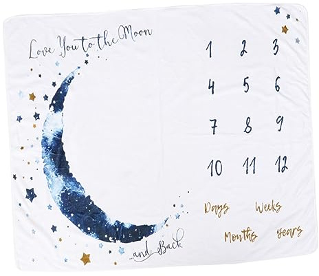 IWOWHERO Monatsdecke für Babydecke als Fotohintergrund Neugeborenen-hintergrund für Babyfotos Geräumige und Kuschelige Decke aus Hochwertigem Material für Babypartys und Taufen