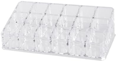 Anneome Slot Clear Acrylic Lipstick Display Rack Organizer with Hard Acrylic Compact Makeup Storage Stand for Lipsticks Mascara Creams and Brushes for Home and Professional Use