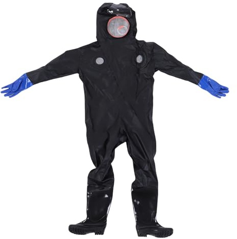 Fockety Combinaison d'apiculteur anti-piqûres avec gants épais et capuche ventilée, ensemble complet pour apiculteur de 175 à 180 cm, pointure 42 XL, sans ventilateur