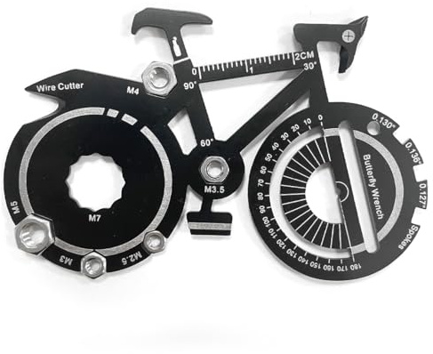 Herramienta Multifunción con Forma de Bicicleta, Abrebotellas y Juego de Llaves de Medición para Ciclistas, Mecánicos, Regalo Original para Hombres