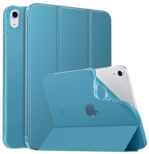 MoKo Slim Case for iPad (A16) 11th/10th Gen 2025/2022, French Blue | Smart Protective Tri-fold Folio Standing Case, Soft TPU Translucent Back Cover, Auto Wake/Sleep, Support Touch ID