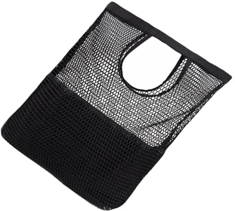 SHOWERORO Bolsa de Playa Portátil de Tela de Algodón Negro, Alta Capacidad Reutilizable, Fácil de Llevar para Fiesta o Cita Casual Diseño Estilizado