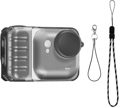 Tosuny Funda Rígida para Cámara de Acción, Cubierta Protectora de TPU con Tapa de Lente y Cordón, Kit de Accesorios Lavable, Resistente a Golpes y Arañazos para Cámaras Deportivas. (Negro Esmerilado)