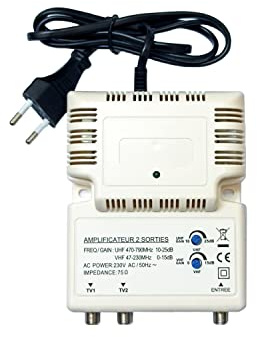 AMPLIFICATEUR TNT Blinde 2 Sortie ampli d'intérieur antenne TV 220V