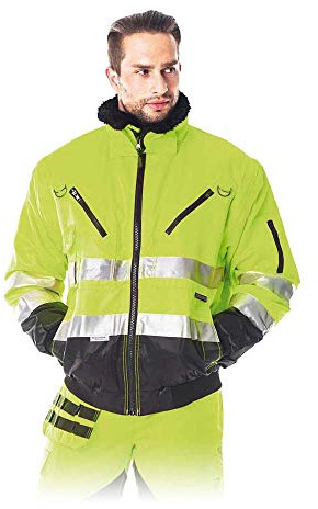 LEBER & HOLLMAN - LH-XVERT-J_YBM Gefütterte Schutzjacke, Gelb-Schwarz, M Größe