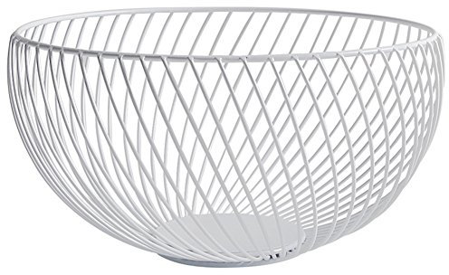 Favourall Housewares - Frutero (metal, 26 x 14 cm), color blanco