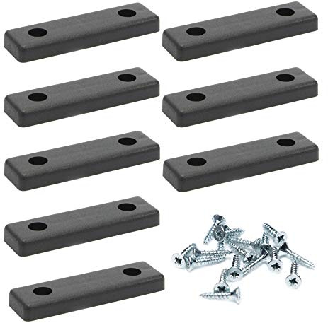 8 x Bodenabstandshalter/Möbelpads/Möbelfüsse zum Anschrauben | sossai® Möbelgleiter MG2 | Farbe: Schwarz | Größe: 50x14x5 mm | Inkl. Schrauben