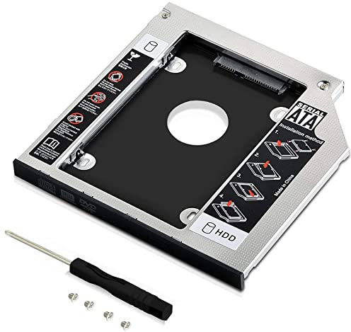 GeekerChip Hard Drive Caddy Frame 9,5mm,2nd 2.5 HDD/SSD SATA3 HDD Hard Drive Adattatore per 9.5mm Notebook Dvd-Rom bay Ottico