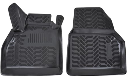 J&J AUTOMOTIVE | Tapis De Sol en Caoutchouc 3D Exclusive Compatible avec Kangoo 2008-2021, 2pcs Bord Haut, Inodore, Noir, Antidérapant