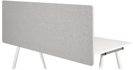 hjh OFFICE Akustik Trennwand Schreibtisch FLEXMIUT D 62 x 160 cm Stoff Hellgrau Sichtschutz Tischtrennwand 891009