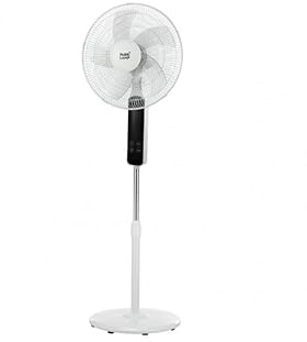 Ventilador De Pie oscilante BARAT Blanco con mando a distancia con temporizador Fabrilamp