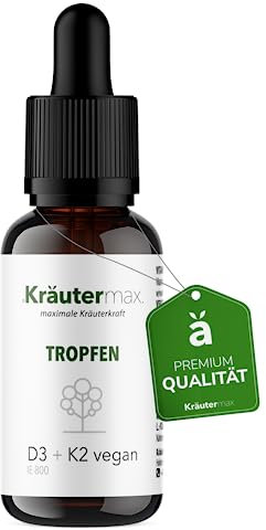 Vitamin D3 Vitamin K2 Tropfen | MK7 Natürlich | Vitamin D3 und K2 Tropfen vegan und natürlich | Nach originaler Kräutermax Rezeptur | 1 x 50 ml